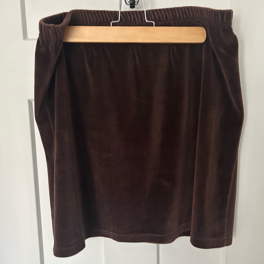 J. Jill Rich Brown Velvet Mini Skirt